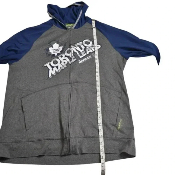 Reebok Toronto Maple Leafs Full  Zip Sweater Sweatshirt Blue Gray Size Large - Picture 9 of 10
